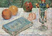 Paul Signac, still life with a book and roanges